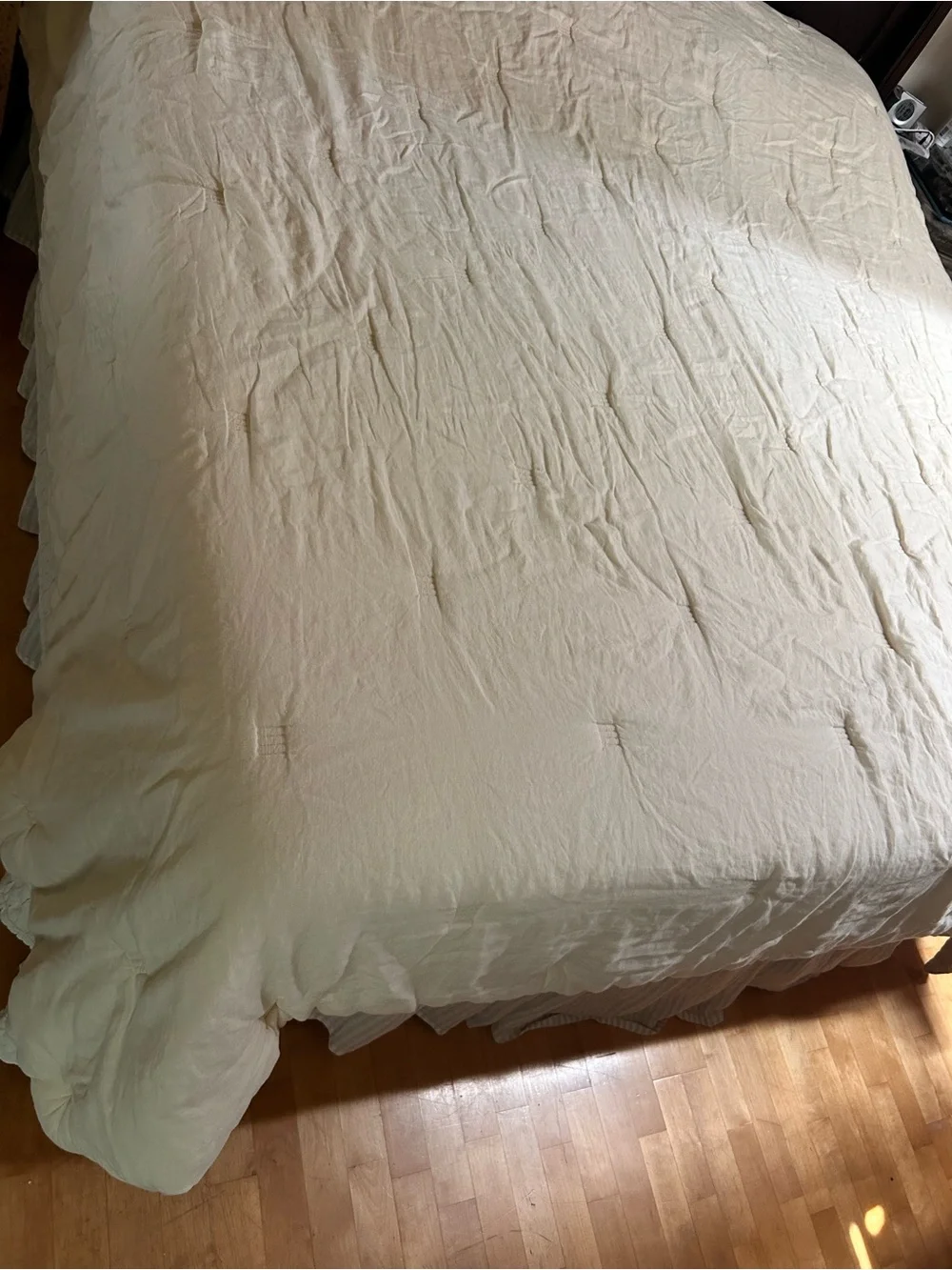 Eileen Fisher ~ King Size Cream-Ecru Linen Comforter*